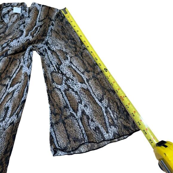 Jordan Taylor Animal Print Sheer Tunic Small 3/4 Sleeve Snake Mobwife Sexy - Picture 10 of 11